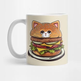 cute Cat burger Mug